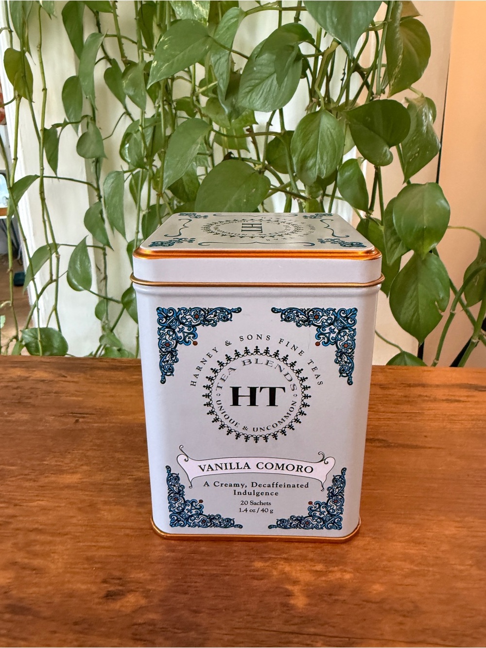 Vanilla Comoro Decaffeinated Tea Tin - White Harney & Sons *no tea included*